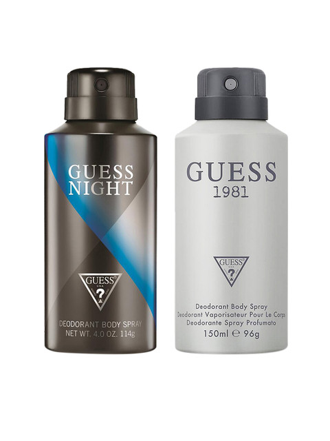 

GUESS Men Set Of Night Deodorant And 1981 Deodorant Body Spray, Grey