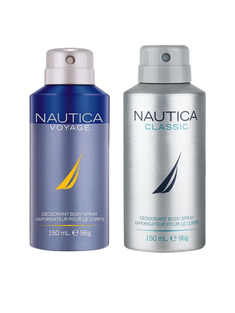 

Nautica Men Set Of Voyage Deodorant And Classic Deodorant, Blue