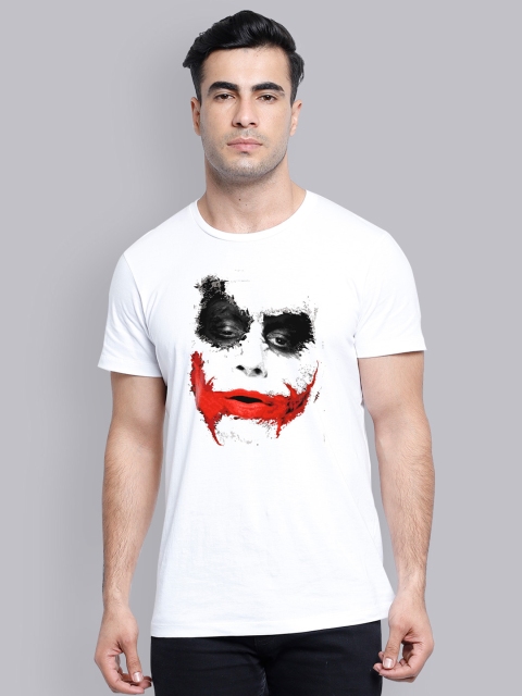 

Free Authority Men White Joker Printed Round Neck Pure Cotton T-shirt