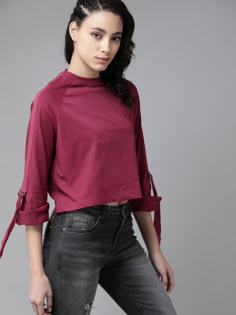 

Roadster Women Magenta Solid Top