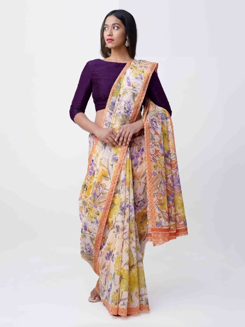

Unnati Silks Multicoloured Printed Saree, Multi
