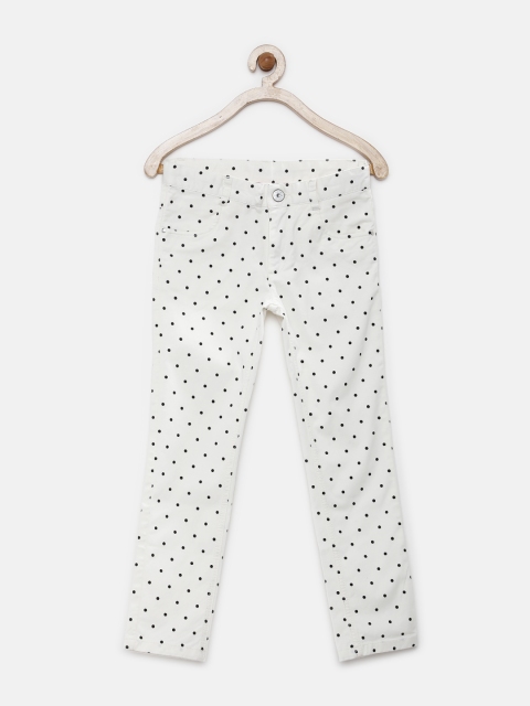 

Elle Kids Girls White Polka-Dot Print Trousers