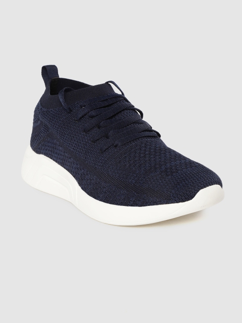 

HRX by Hrithik Roshan Men Navy Blue Woven Design Soft Series Walking Shoes