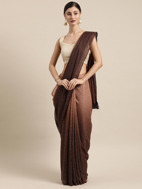 

Tikhi Imli Brown Woven Design Poly Crepe Saree