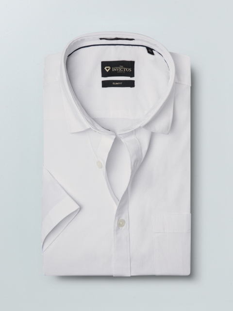 

INVICTUS Men White Slim Fit Solid Formal Shirt