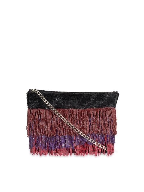 

Diwaah Black & Brown Embellished Purse Clutch