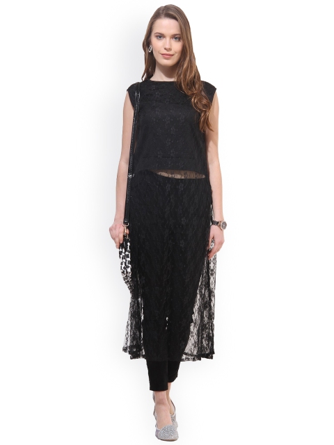 

La Firangi Black Net Kurta