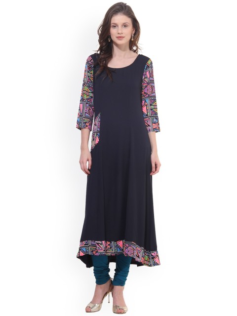 

La Firangi Navy Kurta, Navy blue