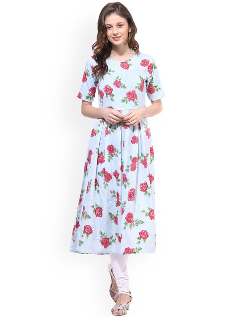 

La Firangi Blue Floral Print Kurta