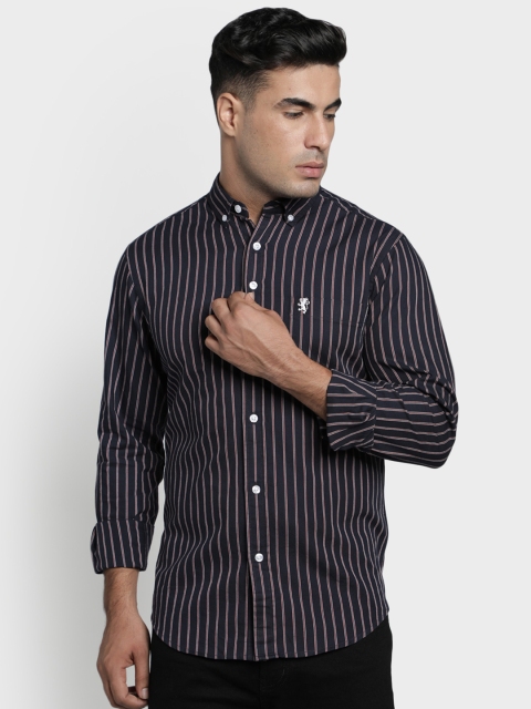 

Red Tape Men Navy Blue Regular Fit Striped Casual Shirt