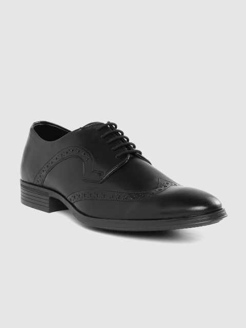 

INVICTUS Men Black Solid Formal Brogues With Perforated Detail