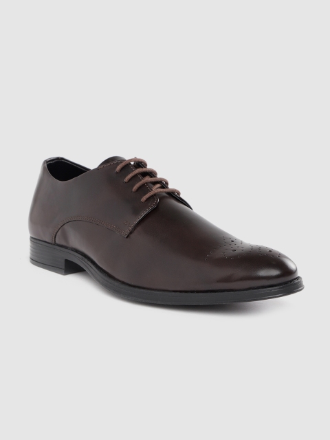 

INVICTUS Men Coffee Brown Solid Formal Derbys with Perforated Detail