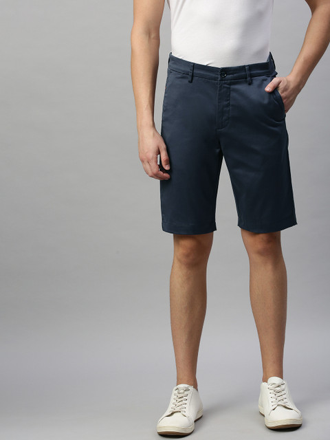 

Allen Solly Sport Men Navy Blue Solid Custom Fit Regular Shorts