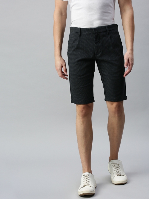 

Allen Solly Sport Men Black Self Design Slim Fit Regular Shorts