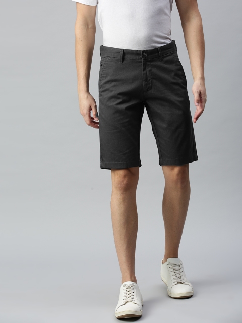 

Allen Solly Sport Men Charcoal Grey Solid Slim Fit Regular Shorts
