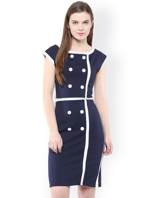 

Harpa Navy Sheath Dress, Navy blue