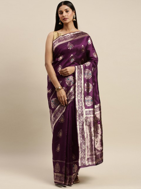 

KALINI Purple & Golden Art Silk Woven Design Saree