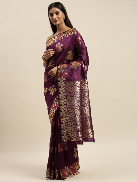 

KALINI Magenta Pink Woven Design Art Silk Saree
