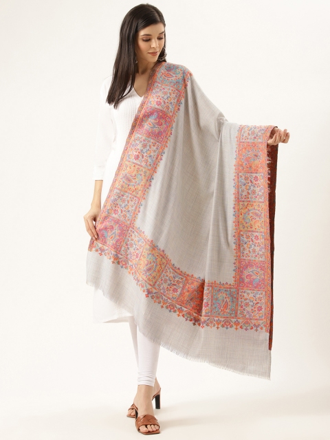 

Monte Carlo Women Grey & Orange Solid Shawl