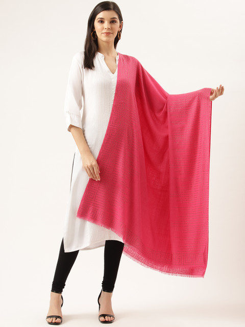 

Monte Carlo Women Pink & Golden Embellished Shawl