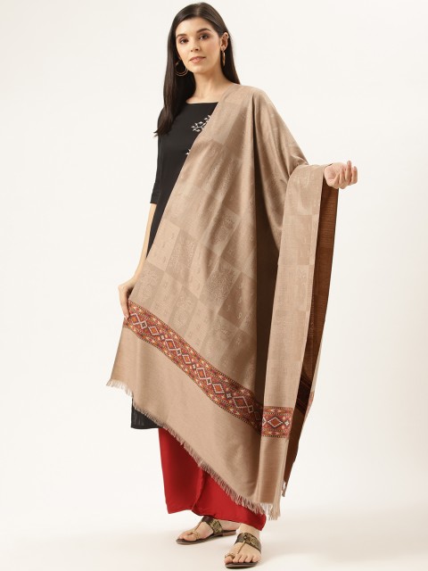 

Monte Carlo Women Beige Self Design Shawl