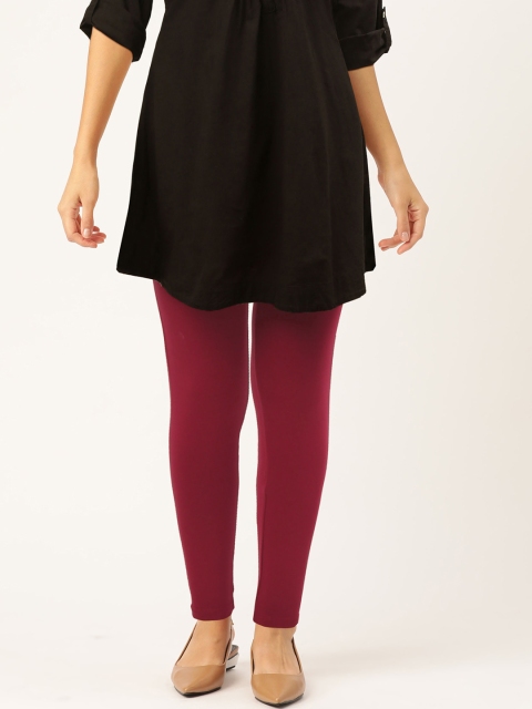 

Monte Carlo Women Magenta Solid Ankle-Length Leggings