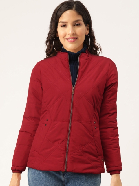 

Monte Carlo Women Maroon Solid Quilted Jacket