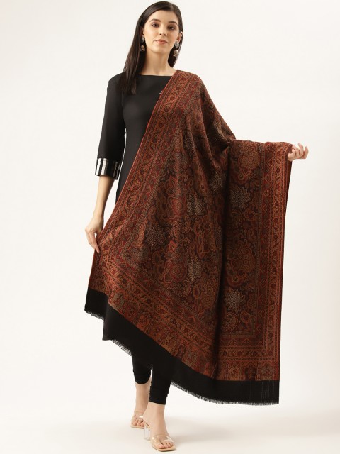

Monte Carlo Women Black & Brown Woven Design Shawl