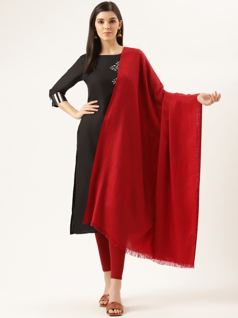 

Monte Carlo Women Maroon Solid Shawl