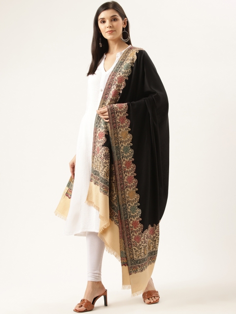 

Monte Carlo Women Black & Beige Solid Shawl