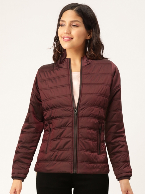 

Monte Carlo Women Burgundy Solid Padded Jacket