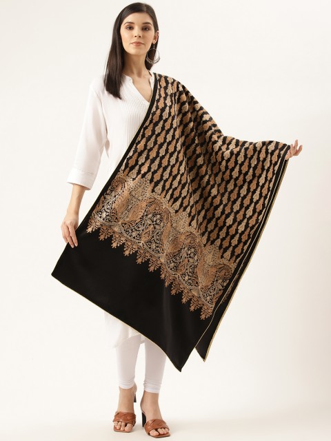 

Monte Carlo Women Black & Beige Embroidered Shawl