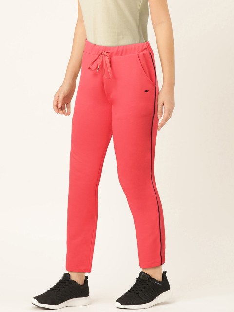 

Monte Carlo Women Coral Orange Solid Track Pants
