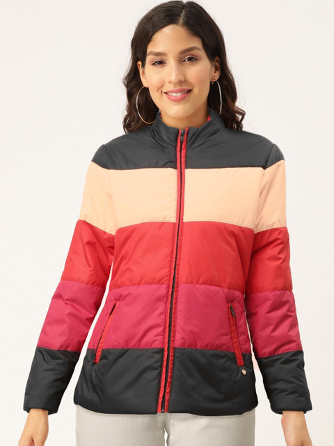 

Monte Carlo Women Red & Beige Colourblocked Padded Jacket
