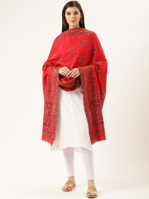 

Monte Carlo Women Red & Blue Woven Design Shawl