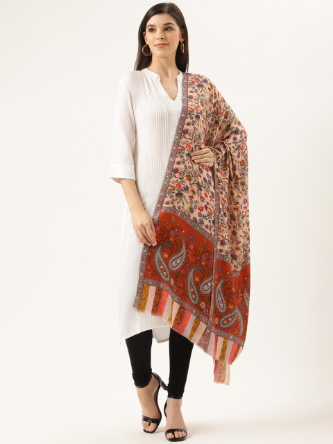 

Monte Carlo Women Beige & Red Printed Shawl