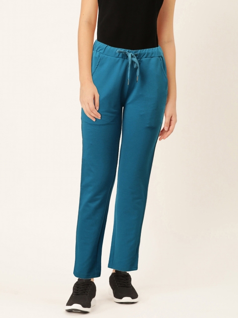 

Monte Carlo Women Teal Blue Solid Track Pants
