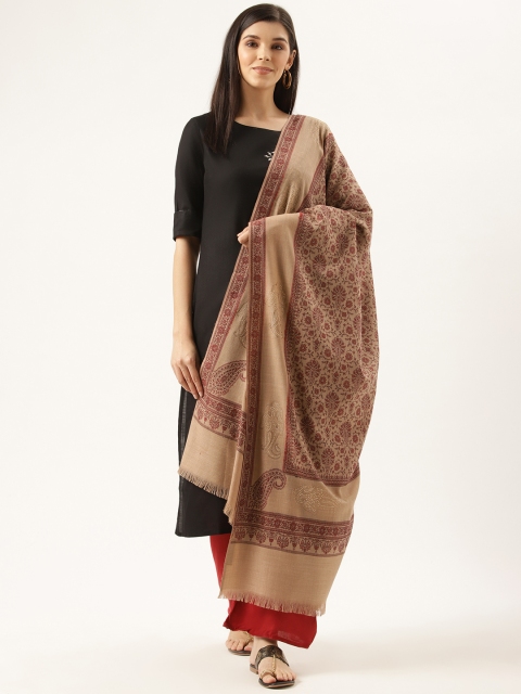 

Monte Carlo Women Beige & Brown Self Design Shawl