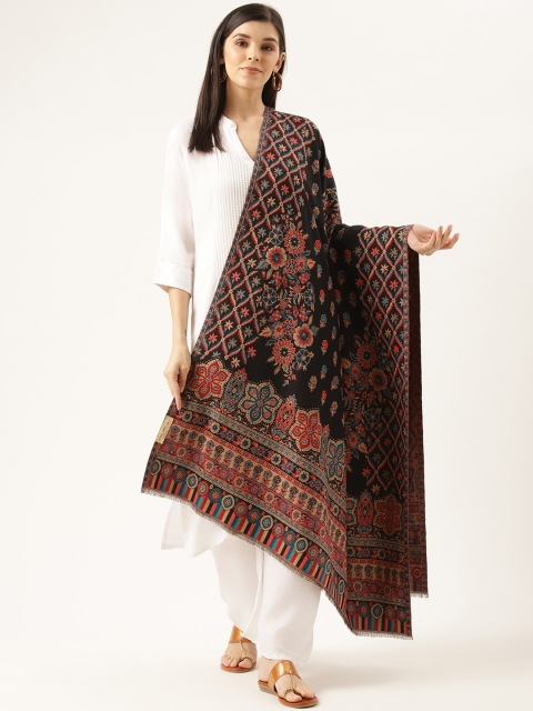 

Monte Carlo Women Black & Red Woven Design Shawl