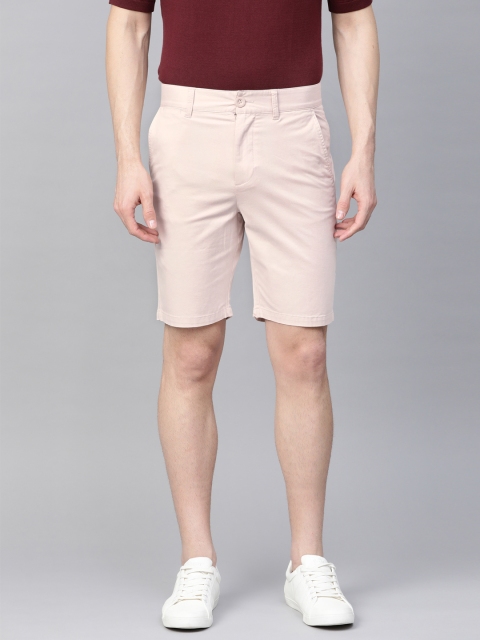 

Bhaane Men Pink Pure Cotton Solid Chino Shorts