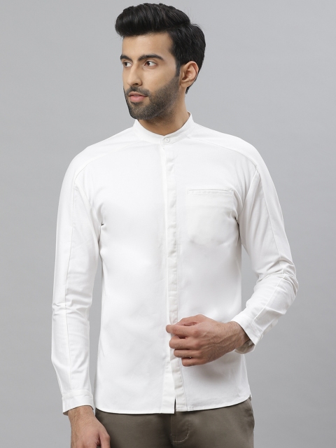 

Bhaane Men White Regular Fit Solid Casual Shirt