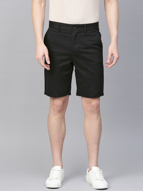 

Bhaane Men Black Pure Cotton Solid Chino Shorts