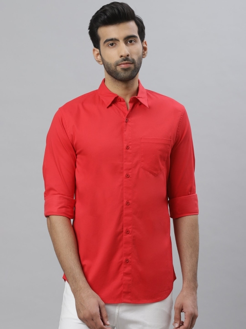

Bhaane Men Red Regular Fit Solid Casual Shirt