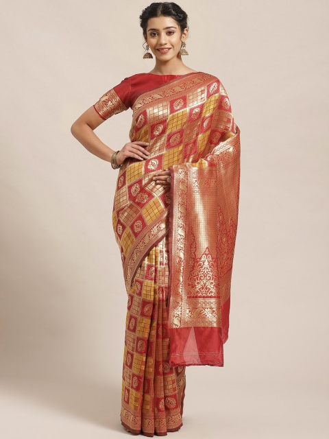 

Saree mall Red & Golden Woven Design Banarasi Saree