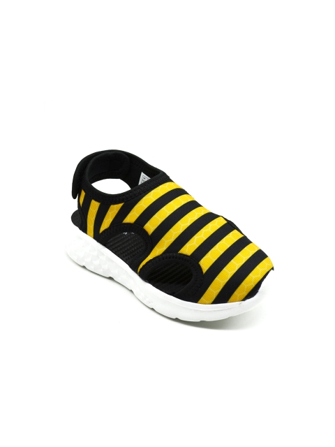 

KazarMax Kids Black & Yellow Shoe-Style Sandals