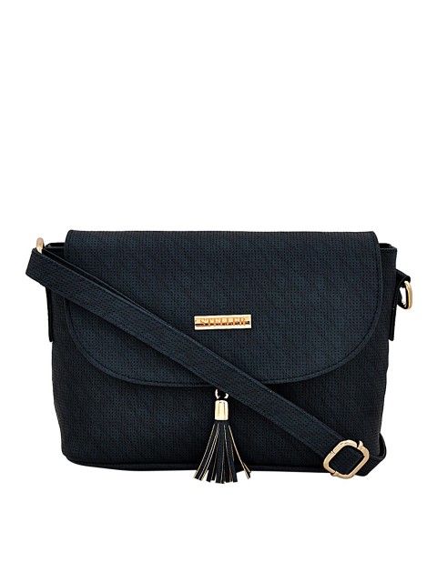 

STELLER Navy Blue Textured Satchel Bag