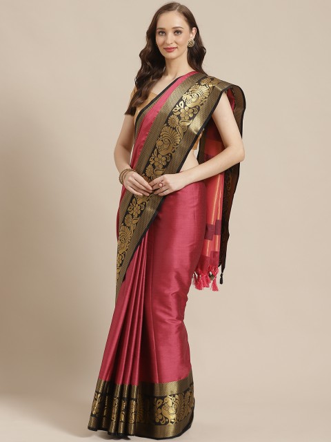 

Mitera Mauve & Golden Solid Silk Cotton Saree