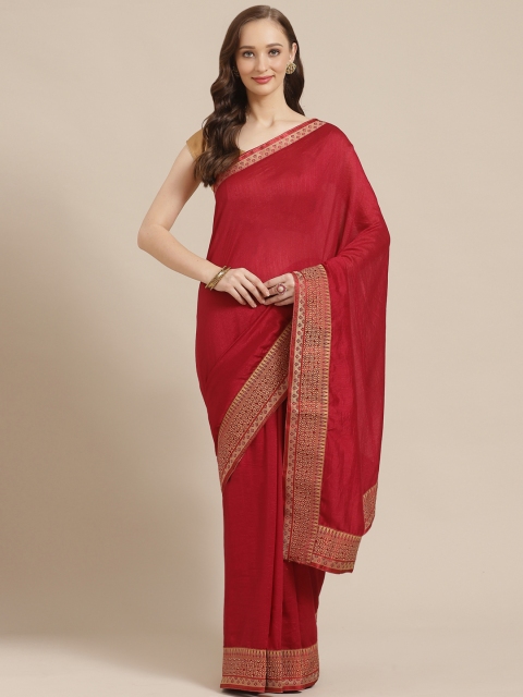 

KALINI Red Solid Saree