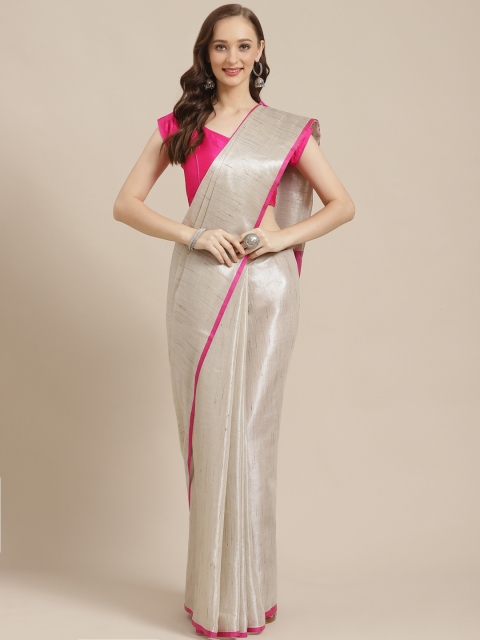 

KALINI Grey Solid Saree