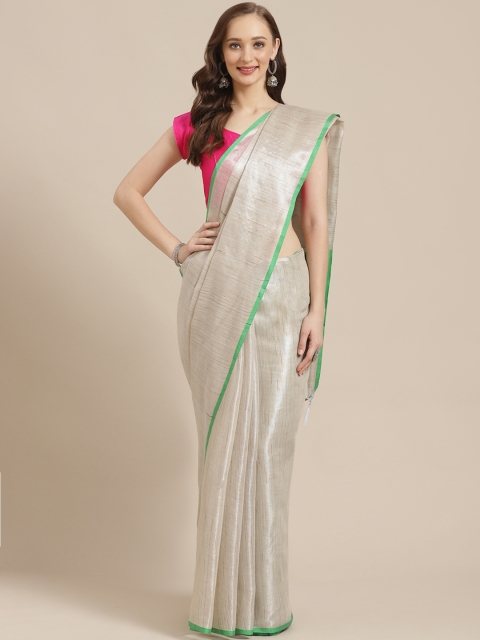 

KALINI Grey Solid Saree